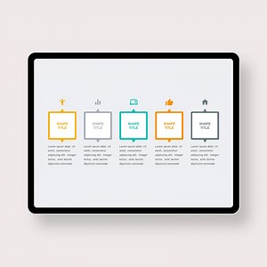 Horizontal Box List View PowerPoint Template