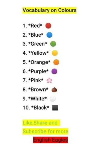 #Learn colours name #