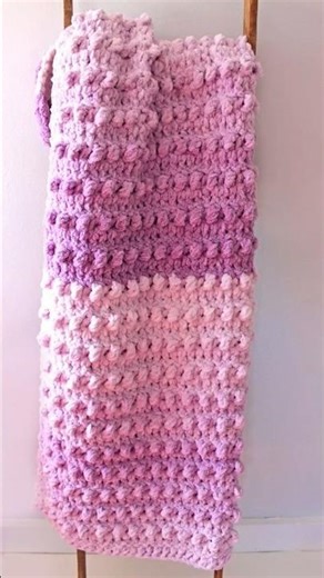 Easy Bernat Blanket Yarn Pattern Single Triple Stitch #crochet #crochetpattern