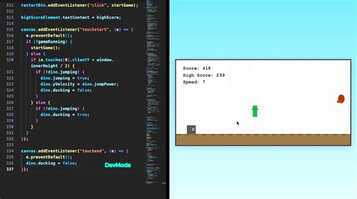 Dino Game using HTML, CSS & JavaScript #fyp #programming #webdevelopment #fypシ