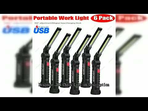 Portable COB LED Work Light USB Rechargeable LED Flashlight Inspection Lamp With Magnetic Hook Power