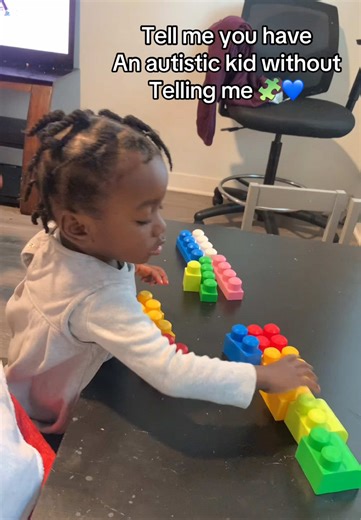 Level 3 autism tell me you have an autistic kid without telling me she loves her blocks #overstimulated #autism #autistic #autismmomlife #fyp