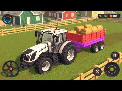 D Farming Simulator 2025 | Modern Tractor Driving & Village Farming Trailer Gameplay
