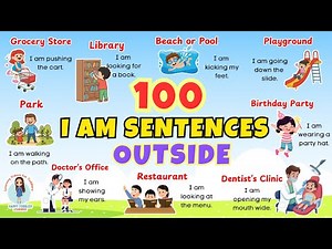 100 I Am Sentences English for Daily Use Outside | Action Verbs in English Vocabulary for Beginners