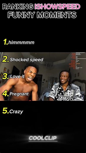RANKING ISHOWSPEED FUNNY MOMENTS 😂 #funny #ishowspeed #shorts #viralvideo #coolclip #ranking