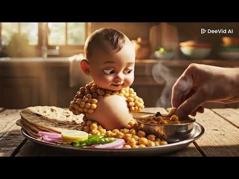 Cute Chana Baby Eating Roti & Chole | Magical Food Baby Story| Fun Planet Az