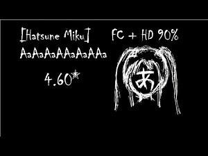 Osu! Gameplay [Hatsune Miku - AaAaAaAAaAaAAa | 4.60* | 90.35% HD + FC(almost)]