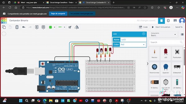 Contador binario en Arduino con LEDs