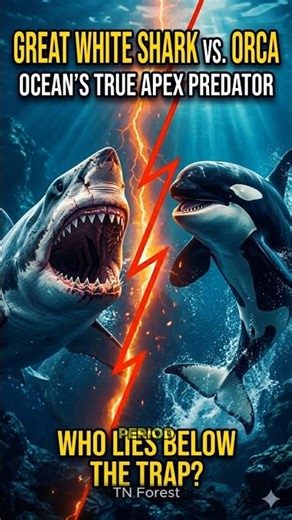 Great White vs Orca: Who Wins? #shorts #wildlife #orca