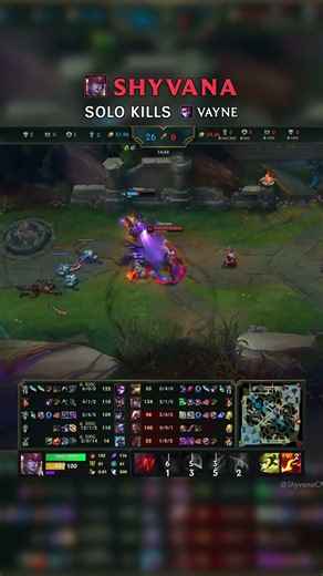 Shyvana SOLO KILLS Vayne | EUW Master Patch 26.20 #shorts