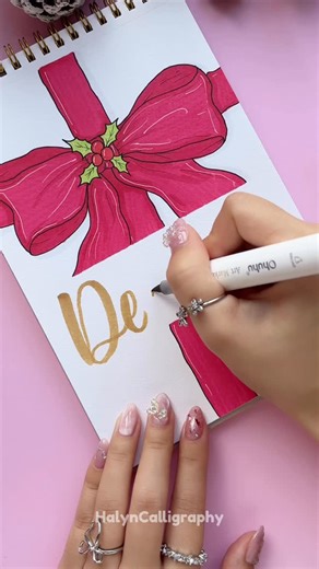 Halyn Calligraphy on Instagram: "Cute Front Page Idea for Christmas | December 🎀"