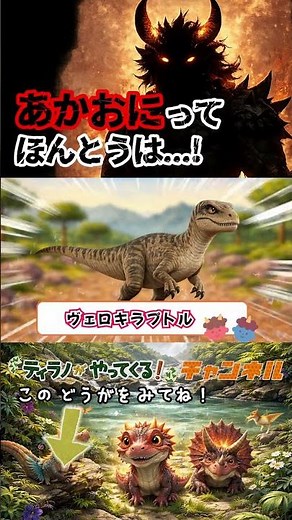 [Dinosaurs] Tyrannosaurus and demon slaying! Triceratops and Carnotaurus transform into red demon...