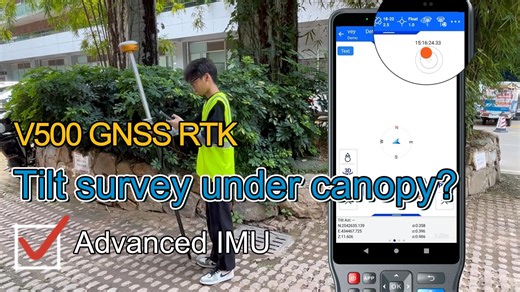 2.5K views · 30 reactions | How does the upgraded IMU of #V500 GNSS RTK help you in areas obstructed by trees or locations? ✔ Enter tilt survey mode quickly without obtaining a fixed solution! Learn more: bit.ly/4ayG4Me #hitarget #GNSS #surveying #IMU #tiltsurvey | Hi-Target Global | Facebook