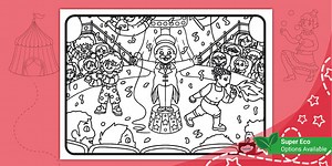 Busy Picture: Circus Colouring Page