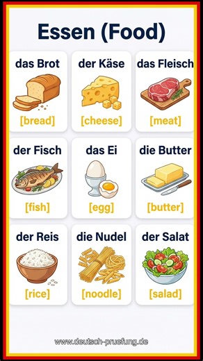 Essen auf Deutsch 🍞🧀 | German Food Vocabulary 🇩🇪 | Learn German A1
