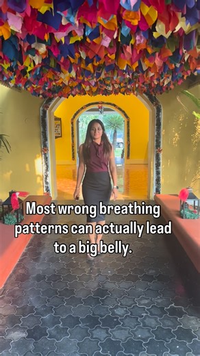 Monalisa | Physio_Pilates | Back to Reshape & Pain Free on Instagram: "Shallow chest breathing = • No core activation • Constant stress hormone • Weak deep abs • Poor posture • Belly pushed outward Switch to 3 dimensional Pilates breathing: Inhale to expand ribs and sides; exhale to draw navel inward. Practice daily for 5-10 minutes to rebuild core stability and reduce belly prominence."