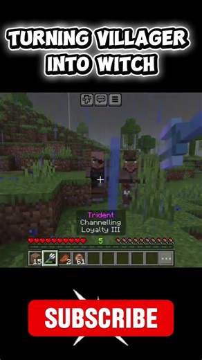 Turning villager into witch #minecraft