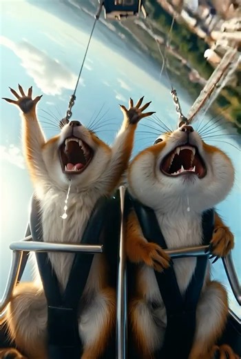 Squirrel Has Worst Day Ever on Amusement Park Ride