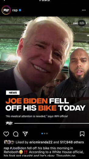 7K views · 84 reactions | #JoeBiden fell off his bike today 藍 #RapTV | DominicanJonn TV | Facebook