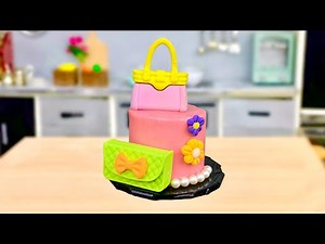 Miniature Handbag Cake Decorating 👛 | Fun & Satisfying Tiny Cake Tutorial | Miniyumture