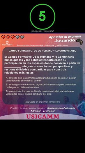 Estudiando para USICAMM #298 CAMPO FORMATIVO: DE LO HUMANO Y LO COMUNITARIO