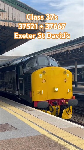 A double header of class 37s 37521 and 37667 pull the MAZEY day special with thrash through Exeter