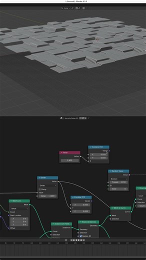 Up & Down Pavilion Blender3D Geometry Nodes(#Shorts) #blender #blender3d #3dmodeling