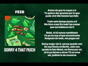 Feid - SORRY 4 THAT MUCH (Letra/Lyrics)