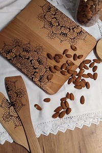 Handmade | Pyrography | Woodburning | Cutting Board | Kitchen Decor | Gift | Art | With Double Mandala Print - Etsy UK
