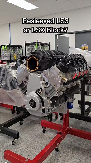 There's perks to both! The resleeved LS3's new sleeves are much thicker than stock, giving it more power handling and keeping its light weight. While the LSX is a bit heavier, it is even stronger being completely iron, plus it's a 6-bolt block rather than the traditional 4-bolt LS3 block. Both options can be built upwards of 454 ci 🔥 | Texas Speed & Performance