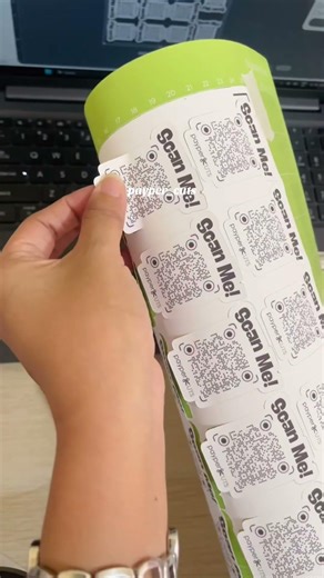 Easy-peel QR code stickers with clear backing make sharing links effortless. #paypercuts #sticker