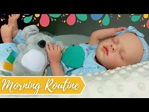Reborn Baby Evelyn. Morning Routine: New Outfit, Feeding & Haul.