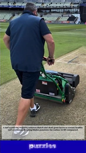 This Turf Scarifying Machine Restores Stadium Grass Perfectly!😯