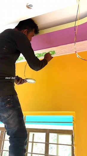 Finish paint, apply design 🏠 #artwork #housepainting🥰 | Akar Dot