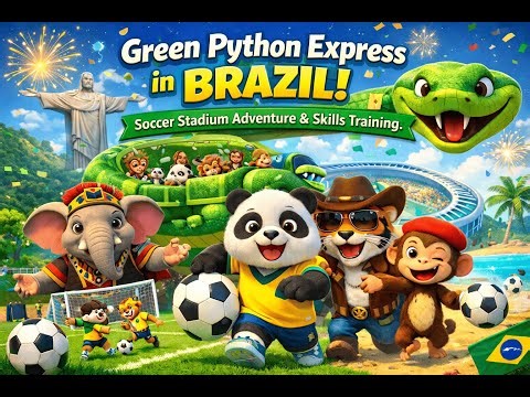 Green Python Express in BRAZIL! | Soccer Stadium Adventure & Skills Training
