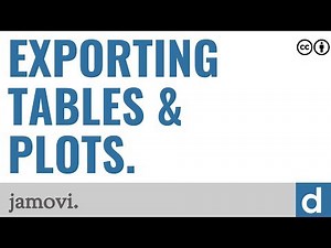 Exporting tables & plots — jamovi