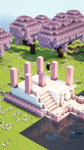 Minecraft Cherry House 🌸 #minecraft #minecraftbuilding #minecrafttutorial #minecraftbuild