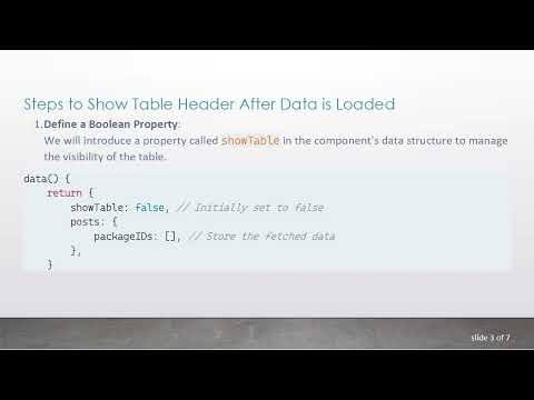How to Display Table Header in Vue.js After Server Response