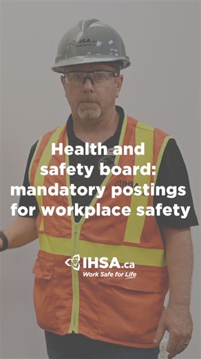 Infrastructure Health and Safety Association on Instagram: "Every jobsite is required to have a properly posted health and safety board—the central place where workers find critical information. A health and safety board should always include essential information like PPE requirements, WSIB processes, safety data sheets, and more. Watch IHSA’s safety talk video and learn what every health and safety board must include and how to ensure workers can easily access the information they need. 👉 Cli