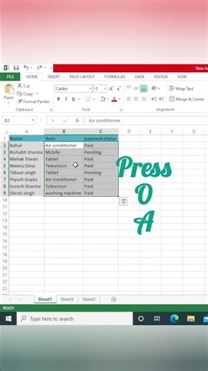 Ready Made Table Design in Excel
