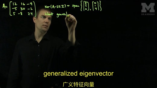 98. The Jordan Form of a 3 by 3 matrix： Example 2