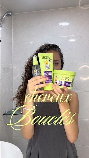 Curly hair routine with new Garnier Fructis products🤗 #curlyhair #curlyhair