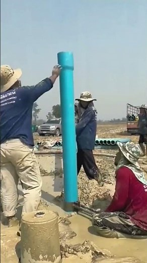 Deep well PVC pipe wall installation process- good tools and machinery can improve work efficiency