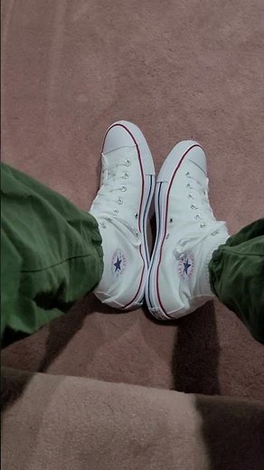 Close up of my new white Converse high tops 😍🤍