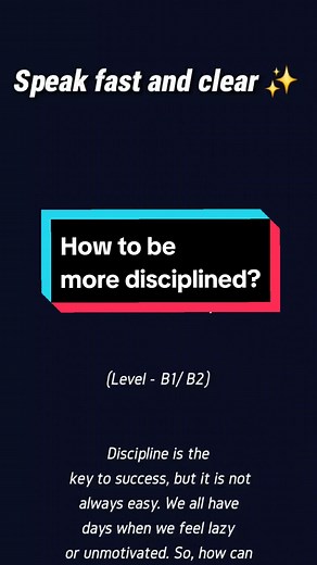 How to be mor disciplined? Reading time ⏱️🫶 #reading #english #englishlesson #improveyourenglish #spokenenglish #teleprompter #englishlearning #fastreading #motivation #personalgrowth #learnontiktok #creatorsearchinsights