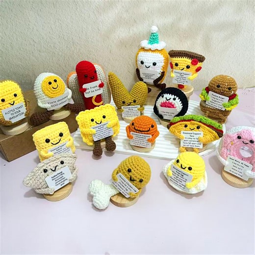 16 Fast Food Crochet-chicken Leg/pizza/toast/hot Dog/cheese Ball/sushi/dumpling,crocheted Emotional Support Food Decor,mother's Day Gift - Etsy UK