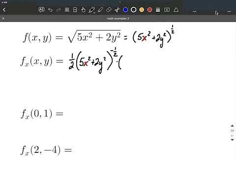 Partial derivative of square root function