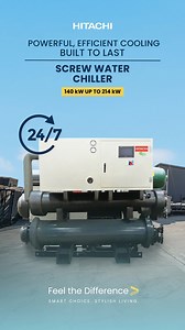 Heavy-Duty Cooling, Maximum Efficiency ❄️ Effortlessly enhance cooling—day and night—with the Hitachi Screw Water Chiller. Engineered for power and reliability, this unit delivers consistent performance in even the most demanding commercial and industrial environments. #hitachi #HitachiPhilippines #feelthedifference | Hitachi Cooling & Heating Philippines