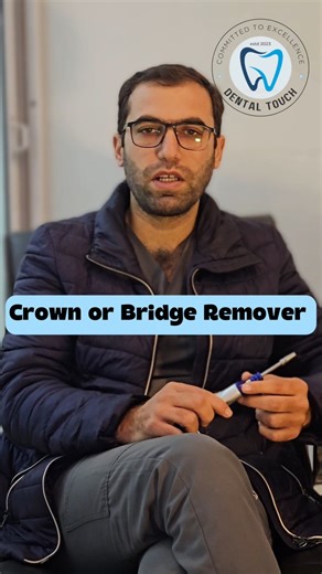 Dental Touch on Instagram: "Crowns bridges remover gun type with Hook-tip attachments. The crown remover is a spring loaded mechanical device to remove: The bonded crowns and bridges by an intensive impulse of the impact stress caused by the stored energy in the spring located inside the instrument. Potential for Damage: The high-impact shock generated can fracture the underlying tooth structure, porcelain margins, or the abutment teeth. Hazardous for Weakened Teeth: They are not recommended for