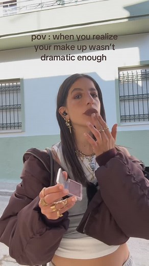 Selma Kaci on Instagram: "messy dramatic make up everyday ? yes. also the blush matching my jacket is a match too heaven right 﫴癩"